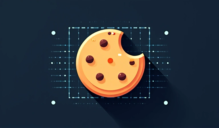 Ilustración de una galleta digital representando una cookie web
